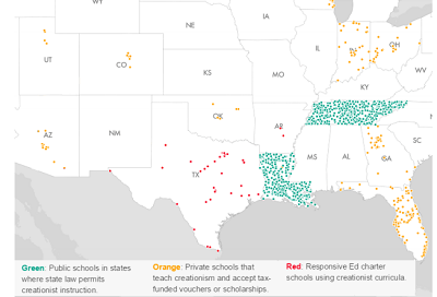 Creationism Map in Schools