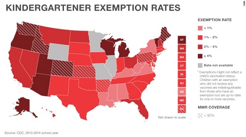 Map of Vaccine Exemptions